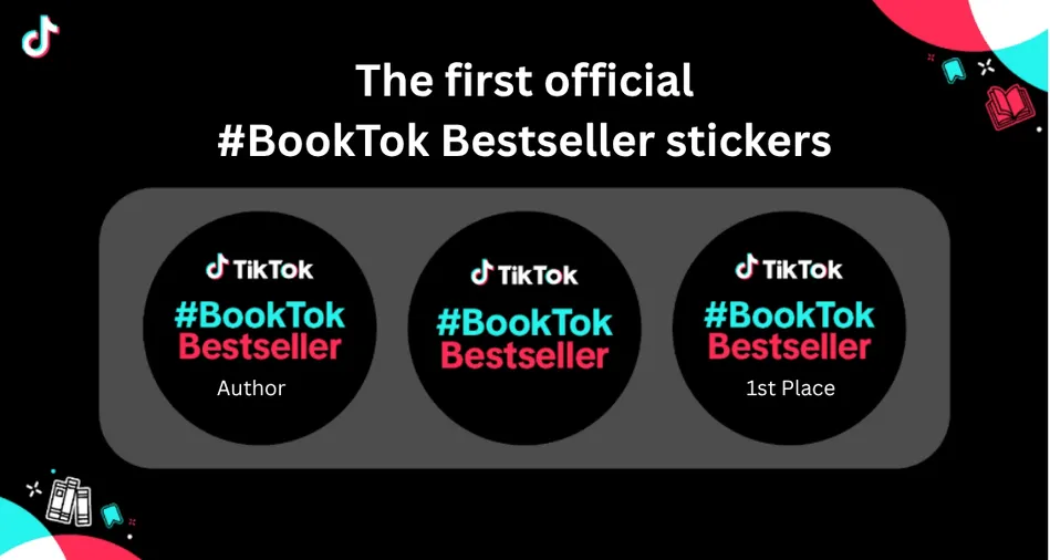 The first official #BookTok bestseller stickers: Author, without addition, No. 1